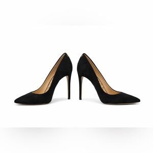 Sam Edelman Black Suede Pointed Toe Stiletto Pumps Heels US 7.5 Classic Sexy